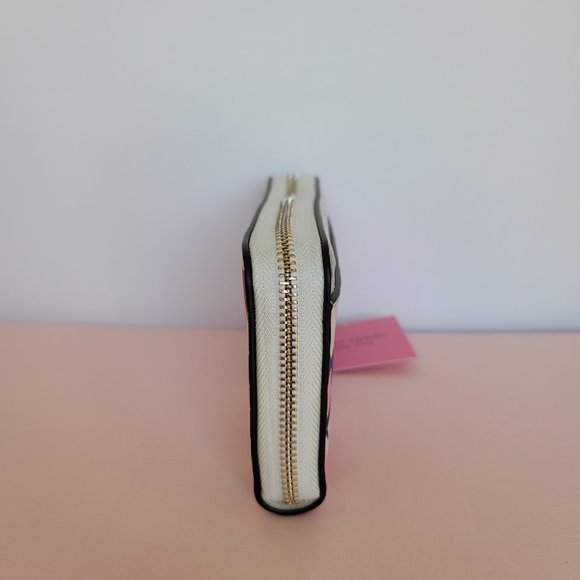 KATE SPADE Spencer Summer Flower Embossed Zip-around Continental Wallet-Cream ⭐ - Picture 10 of 16